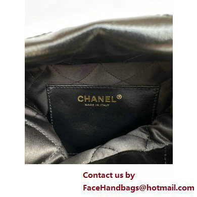 Chanel Shiny Calfskin Patchwork  &  Gold-Tone Metal CHANEL 22 Mini Handbag AS3980 Black/Patent